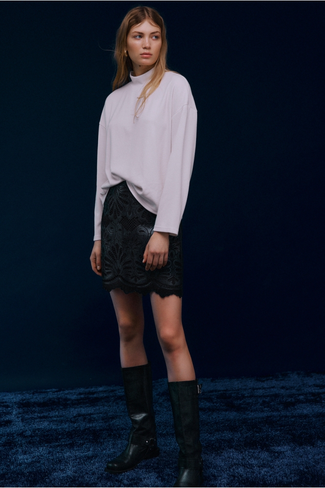 VIPAZ HW COATED SKIRT 14102686 BLACK BEAUTY